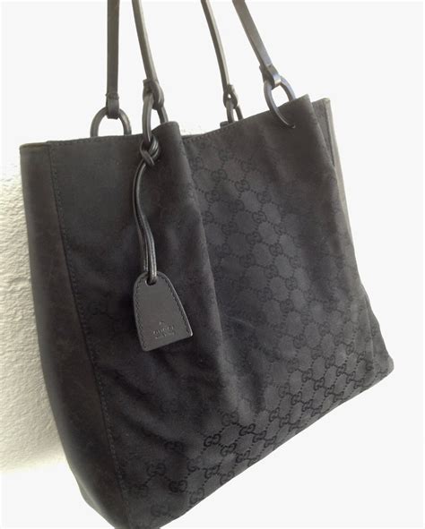 1990 gucci black tote bags|Gucci nylon tote bag.